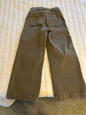 Oat New York Wide Leg Cropped Pants in Olive Brown